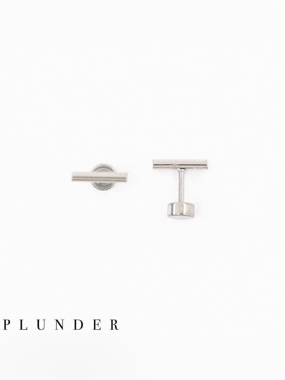 Plunder Hemsley Minimal T-Bar Earrings